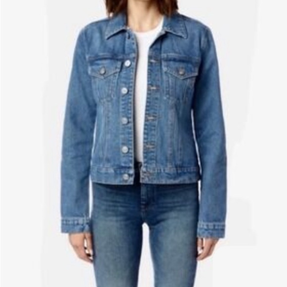 New w Tags HUDSON JEANS Classic Trucker Denim Jean Jacket size Small / Medium - Picture 2 of 11